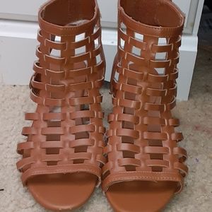 Brown wedge heels